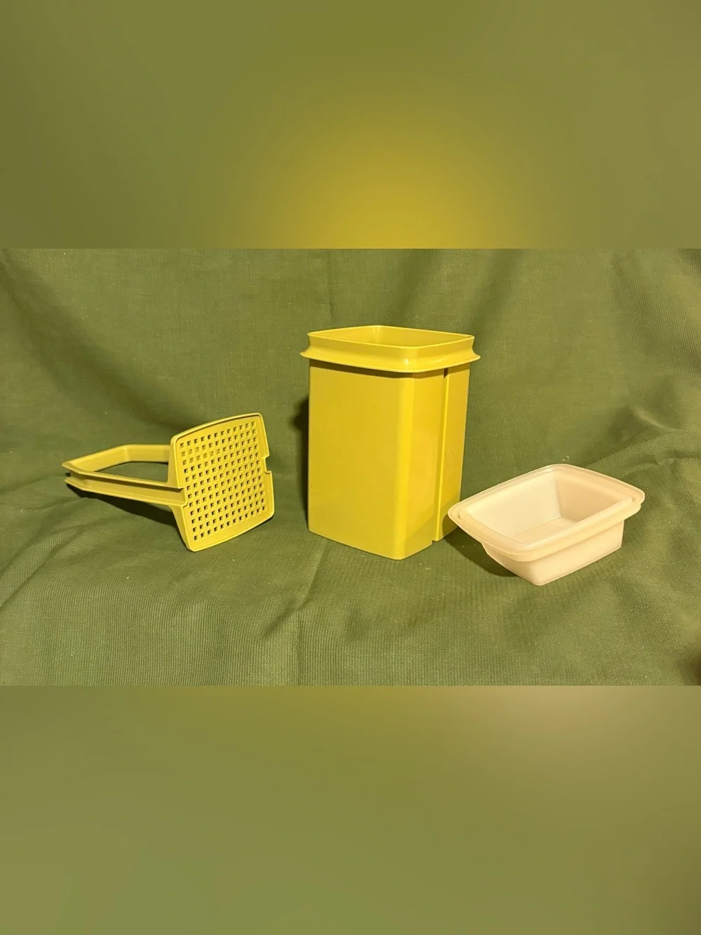 Tupperware Vintage Avocado Green Pickle Olive Keeper Made in USA - 3 pieces